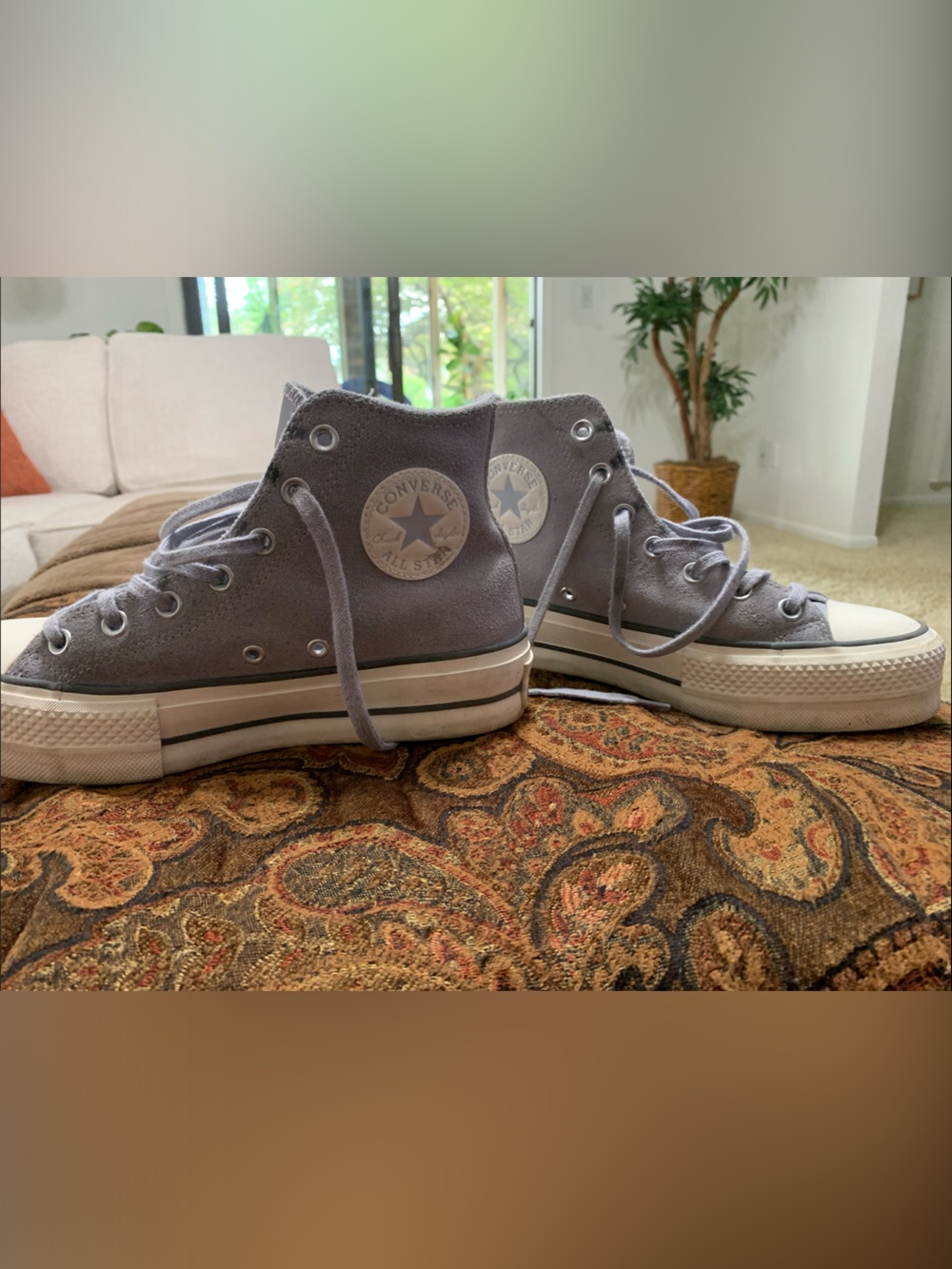 Converse High Top Sneakers in Dusty Lavender